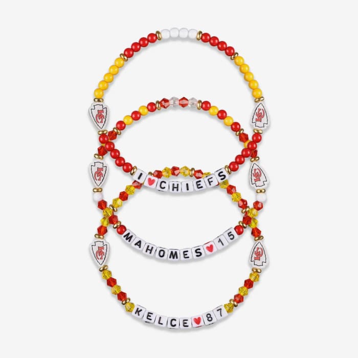 Travis Kelce Kansas City Chiefs 3 Pack Player Friendship Bracelet - $20